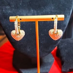 Hoop Heart Faux Pearl Earrings